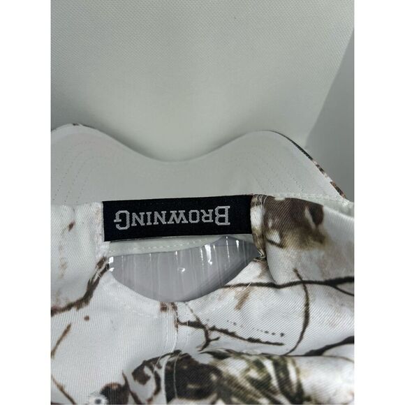 White Camouflaged Browning Baseball Cap Hat - Picture 4 of 4